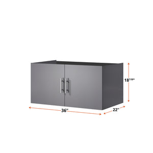 English Elm Dark Grey Bath Vanity - 36" W, Fully Assembled, Solid Wood Frame, Soft-Close Doors, Modern Style B2731P258598