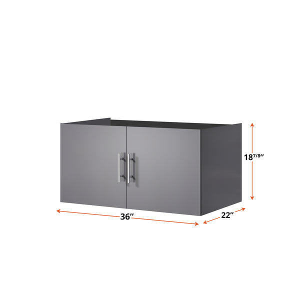 English Elm Dark Grey Bath Vanity - 36" W, Fully Assembled, Solid Wood Frame, Soft-Close Doors, Modern Style B2731P258598