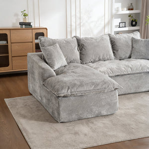 English Elm 103" Chenille Cloud Sectional Modular L-shape Sofa No Assembly Plush Living Room W1170S00044