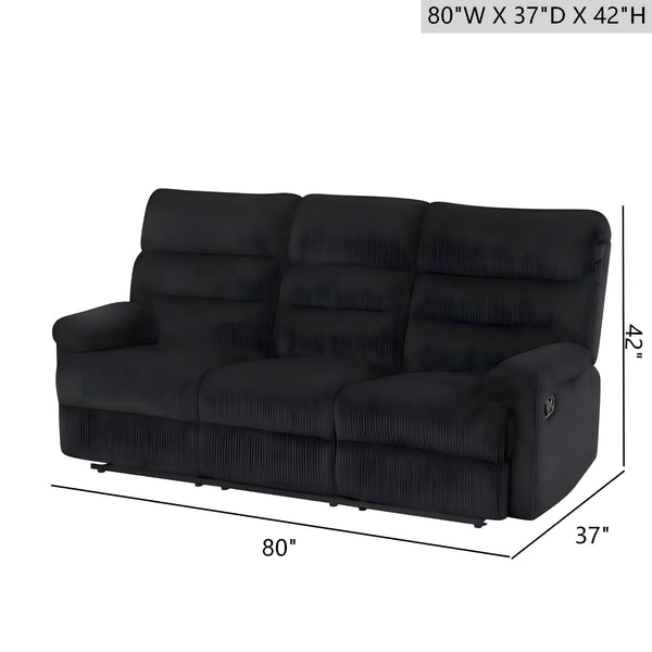 English Elm Lucie Velvet Corded Reclining Sofa with Console and Cup Holders for Living Room B078P473035