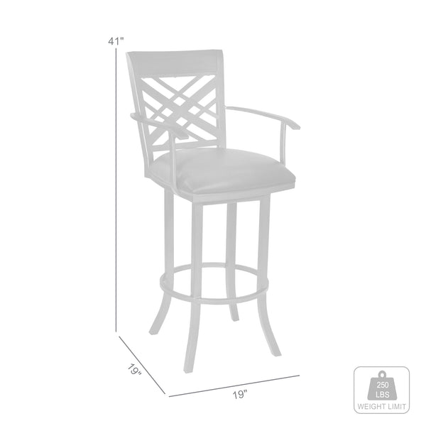 English Elm Tahiti 26 Inch Pu Leather Barstool with Stainless Steel Base for Home Bar B2736P464870