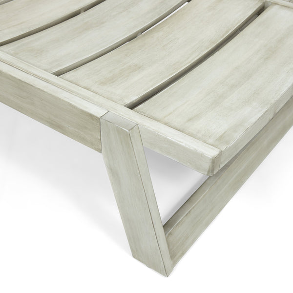 English Elm Christopher Knight Home® - Maki Chaise Lounge - Stylish Acacia Wood & Metal Outdoor Lounger With Adjustable Backrest For Comfort 70998.00LGRYMP1