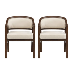 English Elm Christopher Knight Home® - Wooden Modern Dining Chair with Ergonomic Curved Back and Bouclé Upholstery, Solid Rubberwood Craftsmanship Beige,Walnut N771P346814T