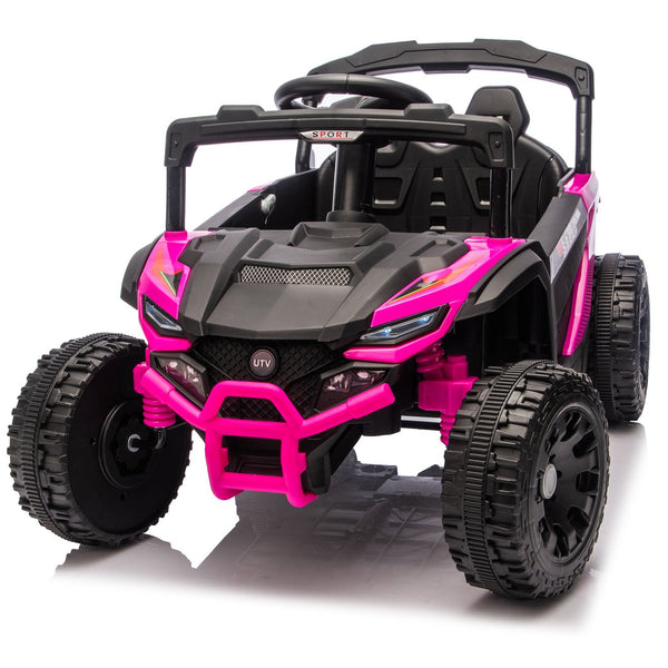 English Elm 24v Kids Utv Ride on with Dual 80w Motors Remote Control and Four Wheel Suspension Pink W1578P342131