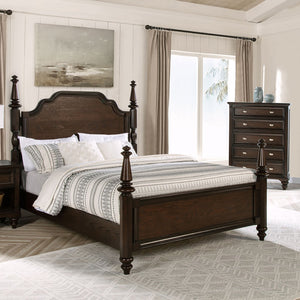English Elm Berwick Dark Oak nightstand with drawer and open cubby, cable pass-through, rustic wood grain finish B062P374135