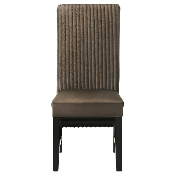English Elm Dempsey Corduroy and Velvet Upholstered Dining Chairs with Tall Back Set of 2 Chocolate B062P440299