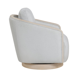 English Elm Gray Swivel Lounge Chair with Light Oak Wood Trim, Reversible Cushion, Pocket Coil Comfort, 360° Motion, Fully Assembled B011P329265