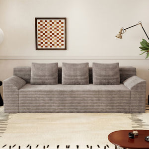 English Elm 71" Corduroy Tufted Loveseat with Deep Seat and Curved Back for Compact Living Spaces Camel W5571P440918