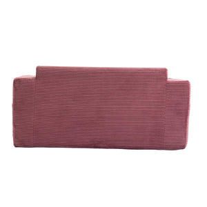 English Elm Convertible Floor Sofa Bed with Memory Foam and Ribbed Corduroy for Small Spaces Wine Red W395P438031