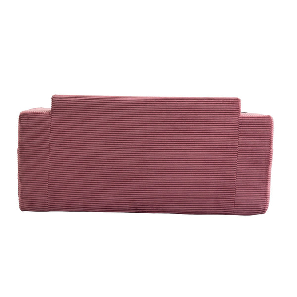 English Elm Convertible Floor Sofa Bed with Memory Foam and Ribbed Corduroy for Small Spaces Wine Red W395P438031