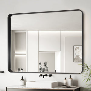 English Elm 36x30 Modern Aluminum Frame Bathroom Mirror with HD Tempered Glass, Anti-Rust, Explosion-Proof Membrane, Easy Z-Bar Mounting and Secure Packaging Black T3757P347038