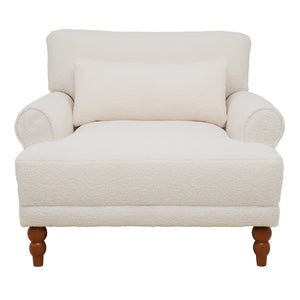 English Elm Mirod Oversized Polyester Accent Chair with Column Legs and Ergonomic Lumbar Support N760S0000028W