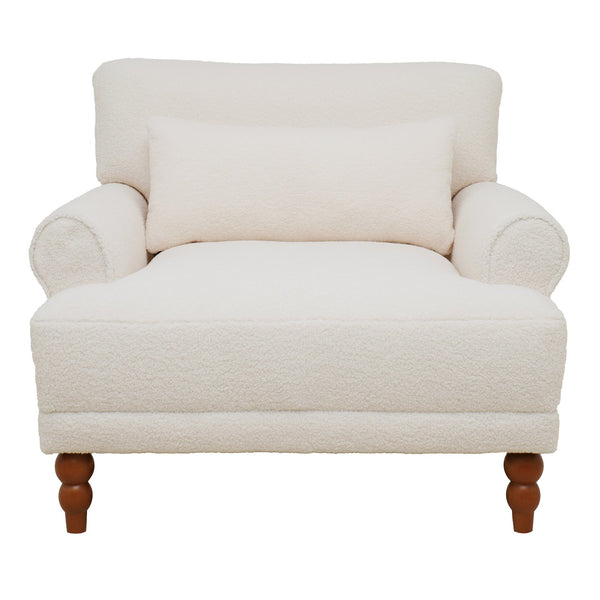 English Elm Mirod Oversized Polyester Accent Chair with Column Legs and Ergonomic Lumbar Support N760S0000028W