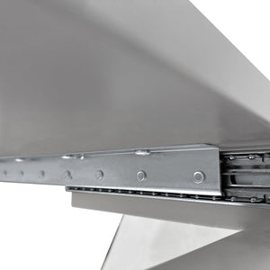 English Elm 47.25''-63'' Extendable White Gloss Dining Table for 4-6, High-Gloss MDF Top, Crossed Metal Base, 220lb Capacity W757P270706