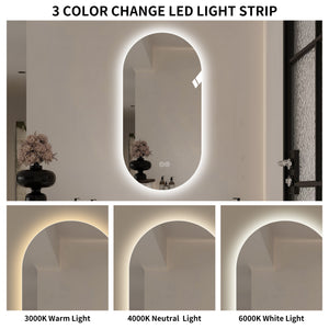 English Elm 48*24 Inch Smart Wall Mounted Led Touch Screen Mirror - Anti-Fog, Dimmable, Stylish For Salons! W2709P380632