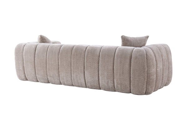 English Elm Marshmallow Cloud Sofa Oversized Boucle Four Seat Channel Tufted Living Room Couch Camel W5515P495927