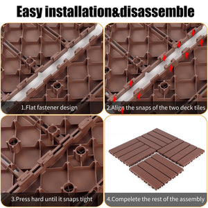 English Elm Plastic Interlocking Pp Deck Tiles Wood Grain Waterproof Patio Pool Surround 44 Pack W3022P251837