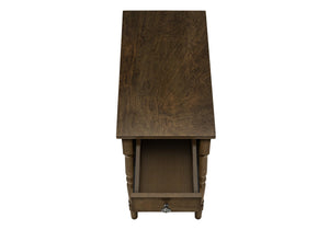 English Elm Accent Table, Two-Tiered Design With Storage Drawer - Traditional Brown Veneer For Stylish Spaces B2710P219466