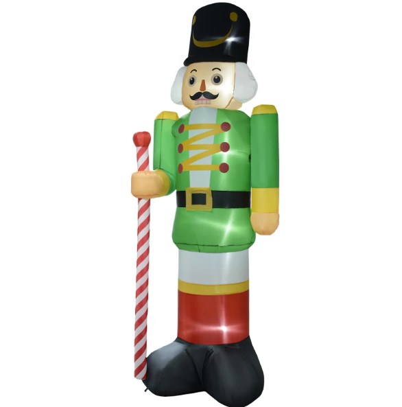 English Elm Light-up Inflatable Nutcracker Soldier 12 Ft Tall Led Yard Holiday Lawn Display T3971P416695