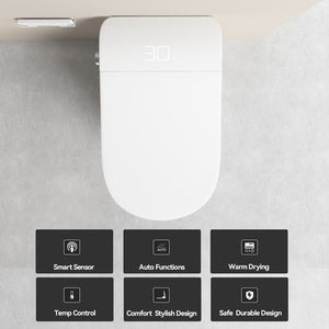 English Elm Unique Smart Bidet Toilet with Auto Open Seat Warm Dryer and Hands Free Flush W3133P414562