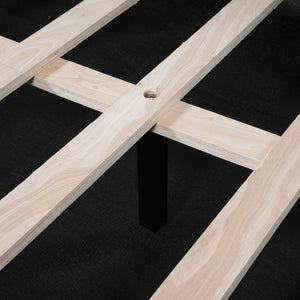 English Elm Upholstered modern daybed with under-bed storage drawers, full-size platform frame for guests Beige DL002033AAA