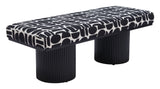 Botoia Bench Black & White 110183 Zuo Modern