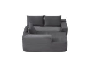 English Elm 105.7"cloud Modular U-shaped Sectional Plush Corduroy Deep Seat Sofa for Living Room W3975S00022