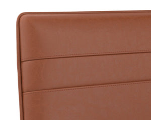 Sunpan HUXLEY Banquette in Hazelnut Faux Leather - Mid-Century Modern Design for Stylish Seating Solutions 109150