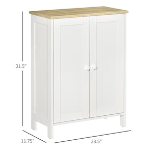 English Elm Homcom Modern Storage Cabinet With Adjustable Shelves, Stylish Double Door Cupboard For Any Space W2225P200527
