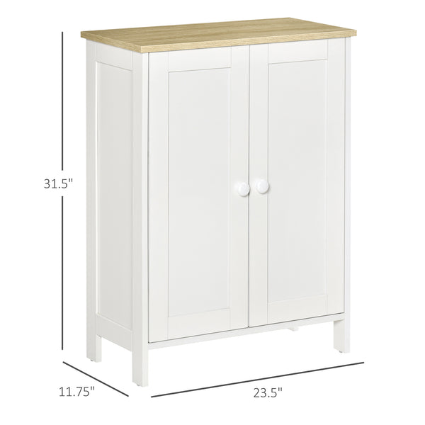 English Elm Homcom Modern Storage Cabinet With Adjustable Shelves, Stylish Double Door Cupboard For Any Space W2225P200527