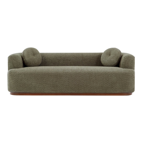 English Elm Compressed Three Seat Sofa with Rubberwood Base Polyester Upholstered Living Room Couch N771P392415F_N771P392416F