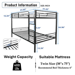 English Elm Separatable Twin-Over-Twin Bunk Bed – Versatile, Space-Saving Design With Detachable Features & Storage W427P292988-GIGA