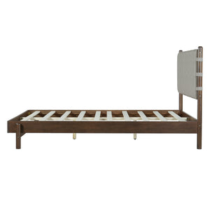 English Elm Christopher Knight Home® - Premium Rubber Wood Platform Bed Frame - Stylish Queen Bed With Elegant Headboard In Walnut & Grey N770P288638D_N770P288639D