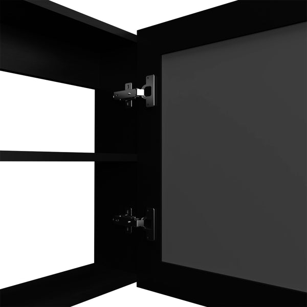 English Elm Medicine Cabinet Hailey Black — Mirrored Wall Cabinet with Two 9"x16.5" Shelves, Compact Storage Solution B092P238754