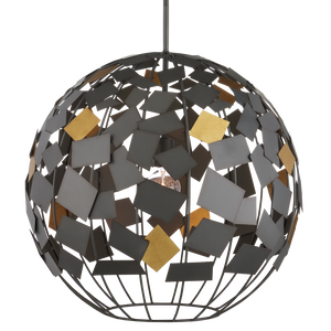 Moon Night Gray & Gold Orb Chandelier - Eco-Friendly Modern Lighting with Unique Space-Inspired Design