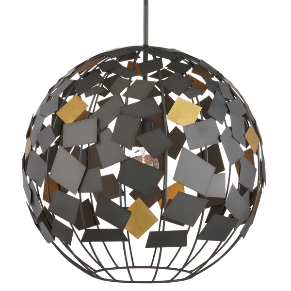 Moon Night Gray & Gold Orb Chandelier - Eco-Friendly Modern Lighting with Unique Space-Inspired Design