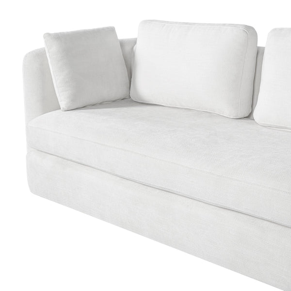 English Elm 116.5" Curved Modular Sofa Deep Cloud Cushions Off-white Fabric Modern Living Room N758T989900A