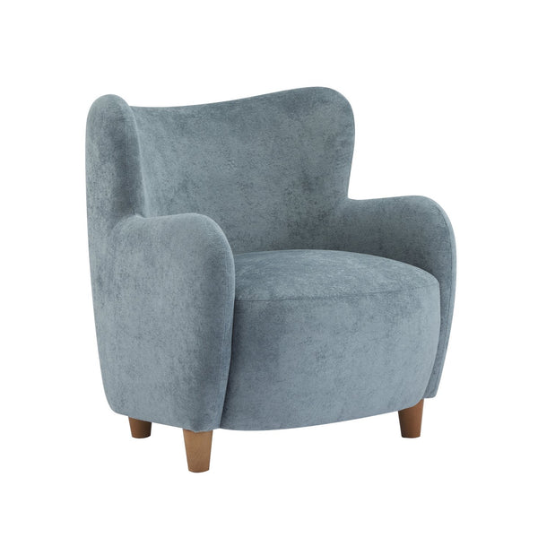 English Elm Christopher Knight Home® - Lucia Velvet Wingback Armchair with Pocket Spring Cushion, Mid-Century Birch Legs, Luxe Comfort Dusty Blue,Teak 31.5 L x 30.75 W x 30.5 H N776P205426B
