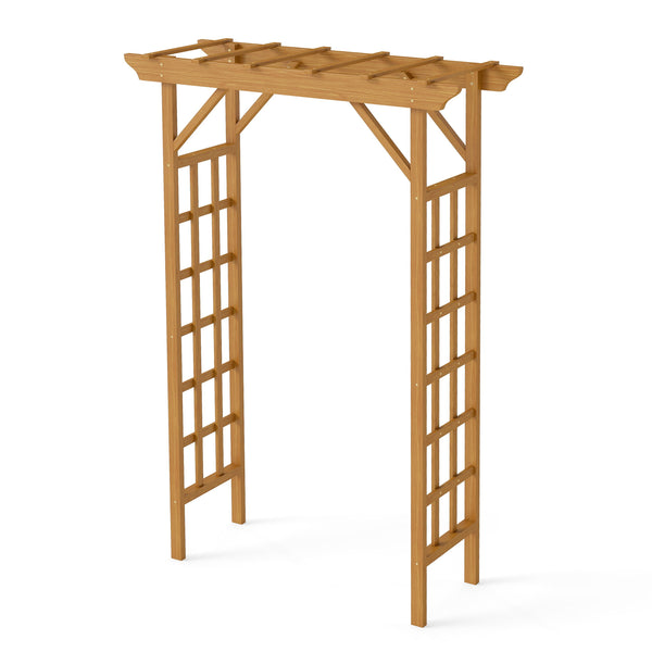 English Elm Wooden Garden Arch Solid Freestanding Trellis for Climbing Plants and Ceremonies W2640P356954