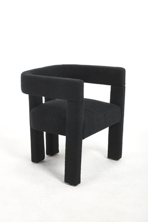 English Elm Modern Mid-century Dining Chairs Padded Upholstered Seat Tapered Legs Kitchen Set W2795P428371