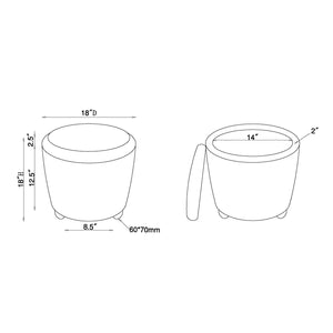 English Elm Faux Round Sheepskin Storage Ottoman with Removable Lid and Natural Wood Legs for Cozy Living Space Black B016P383357