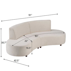 English Elm Luno Two Piece Modular Chenille Sectional Sofa with Cloud Comfort for Living Rooms N773IS00091B