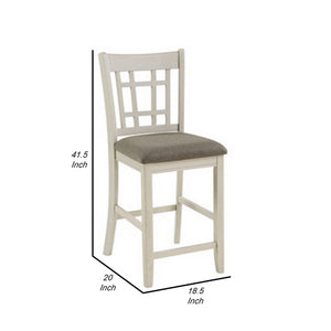 English Elm Glee Saddle Back Counter Stools Set of 2 Antique White Wood Frame Kitchen Seating B056P412606