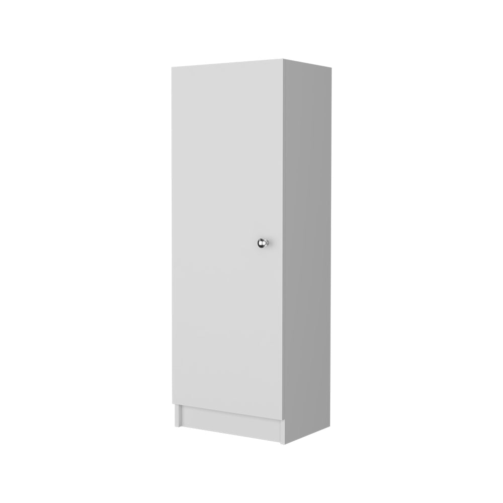 English Elm Miami White Single Door Pantry Cabinet with 4 Shelves, Space-Saving Particle Board, Easy Assembly B128P148940