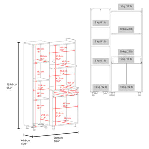 English Elm Cope Melamine Kitchen Pantry Cabinet with Two Doors and Drawer for Compact Storage B128P485389