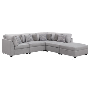 English Elm Lafayette Modular Sectional Sofa with Storage Ottoman and Feather Down Cushions B062S01444