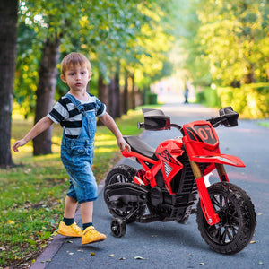 English Elm Qaba Kids Electric Dirt Bike 6v Battery Powered Ride on with Training Wheels Ages 3 to 8 Red W2225P249808