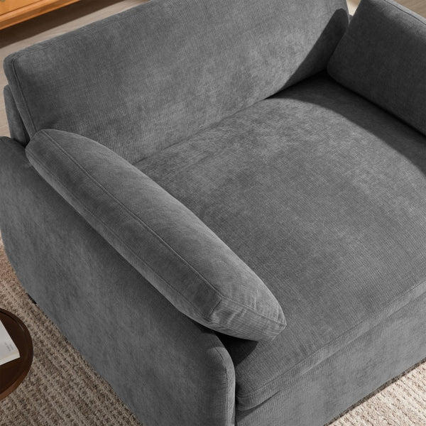English Elm 50*43" Oversized Chenille Armchair - Luxuriously Deep Seat, Color-Block Design With Pillows N723P235042R-GIGA