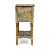 Christopher Knight Home® - Noble House - Sids Handcrafted Boho 3 Drawer Mango Wood End Table, Natural and Multi-Color