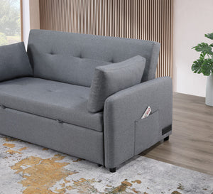 English Elm Ravenna Linen Sleeper Sofa with Built-in Charging Station Tufted Cushions Guest Bed B2749P413197
